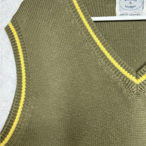 Whitfield & Bridges Cotton Argyle Sweater Vest Hand Loomed Preppy Old Money Ivy - Picture 4 of 8
